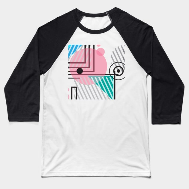 Midcentury Modern Abstraction Baseball T-Shirt by Makanahele